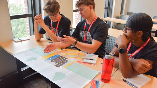 Participants redesigned Vine Street using the Complete Streets method.