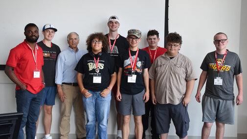 Group photo of Tracks to the Future participants and Mr. Richard Luebber.