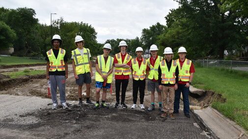 discover transportation engineering group photo at construction site