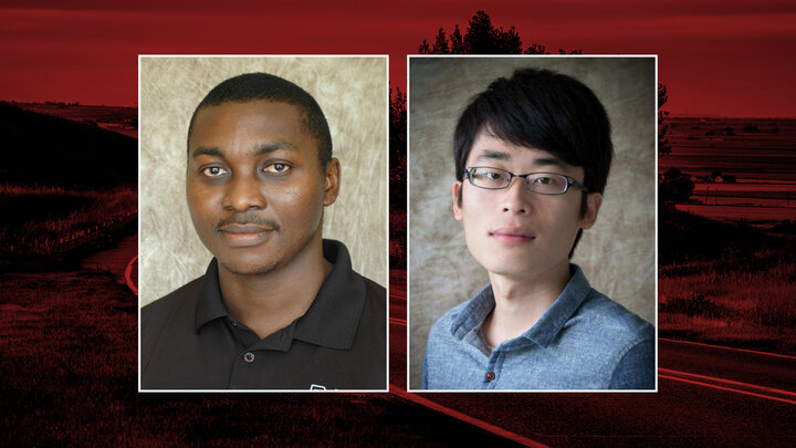Ernest Tufuor (left) and Huiyuan Liu (right).
