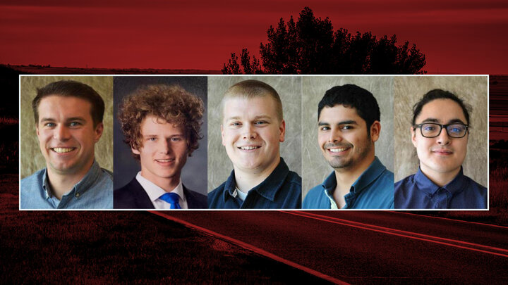 Headshots of Nathan Dowler, Andrew Loken, Ryan Bikhaus, Ricardo Jacome, and Luis Rodriguez.