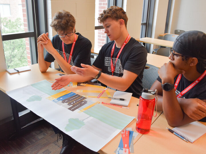 Participants redesigned Vine Street using the Complete Streets method.