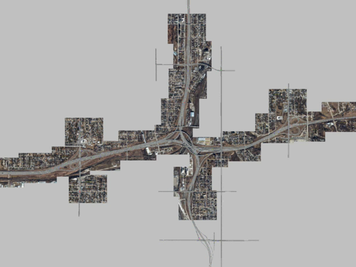 Satellite map of highway